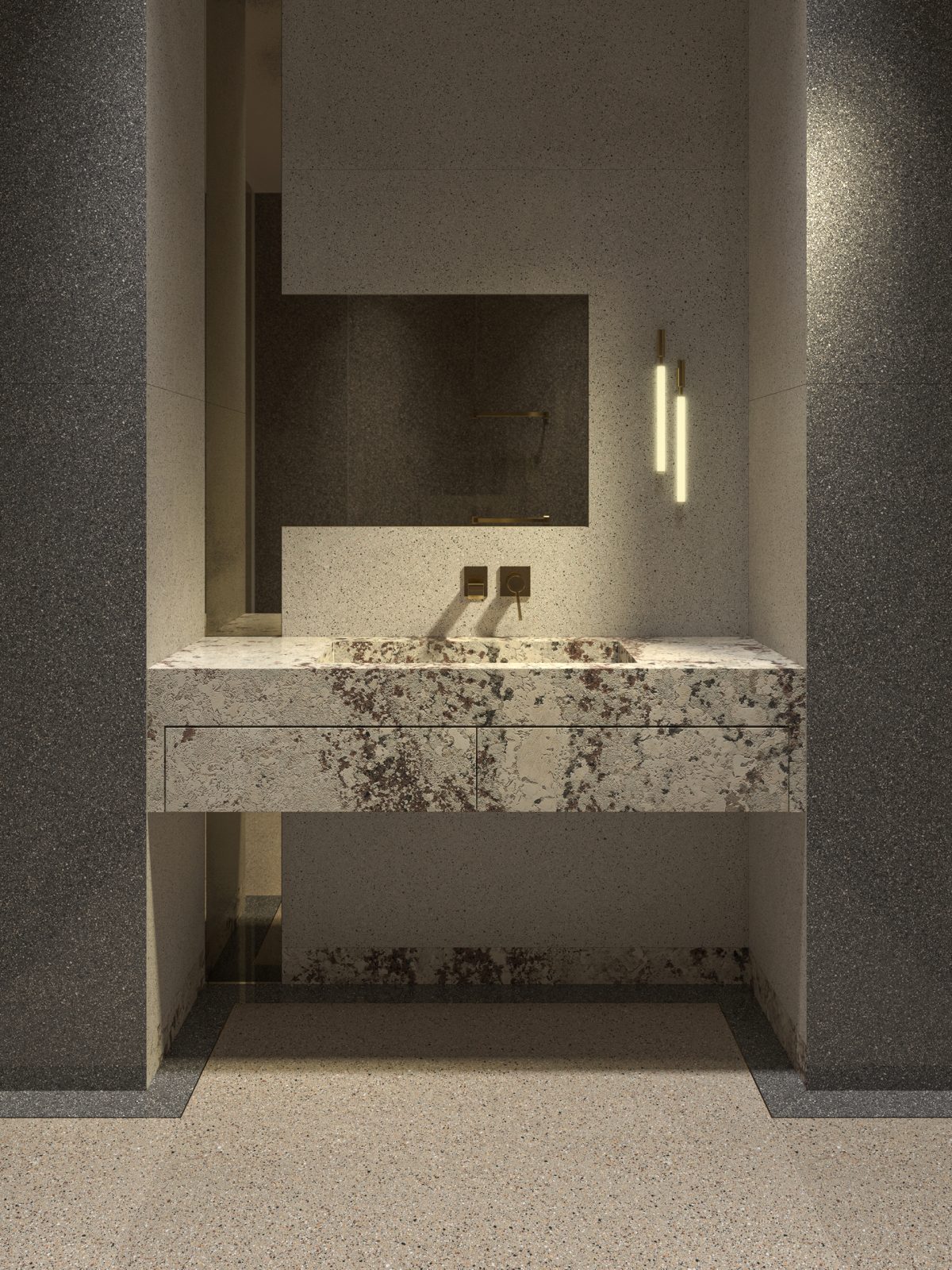 Single Wall-mounted Washbasin with Storage - Image 6